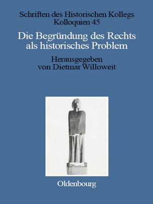 cover image of Die Begründung des Rechts als historisches Problem